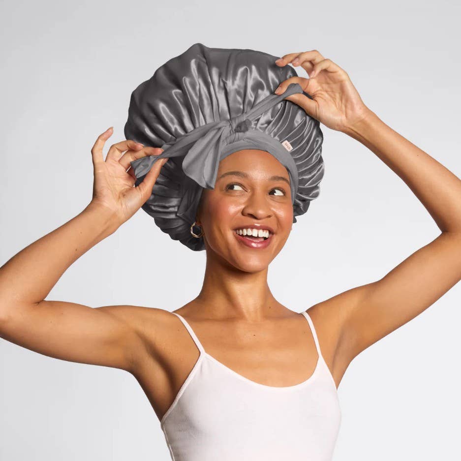 KITSCH Säädettävä Satin Bonnet- Charcoal