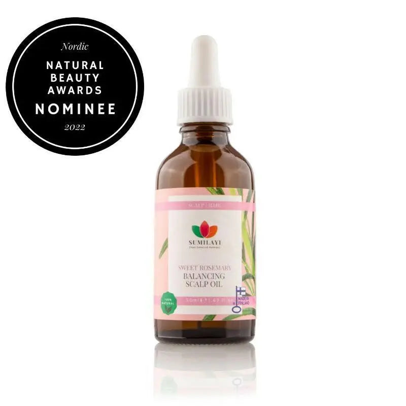 Sweet Rosemary Balancing Scalp Oil 50ml - Hiuspohjaa tasapainottava öljy - Laadukas Hair Oil, valmistaja: Sumilayi. Saatavilla verkkokaupassa Sumilayi. Katso lisää: Sweet Rosemary Balancing Scalp Oil 50ml - Hiuspohjaa tasapainottava öljy.