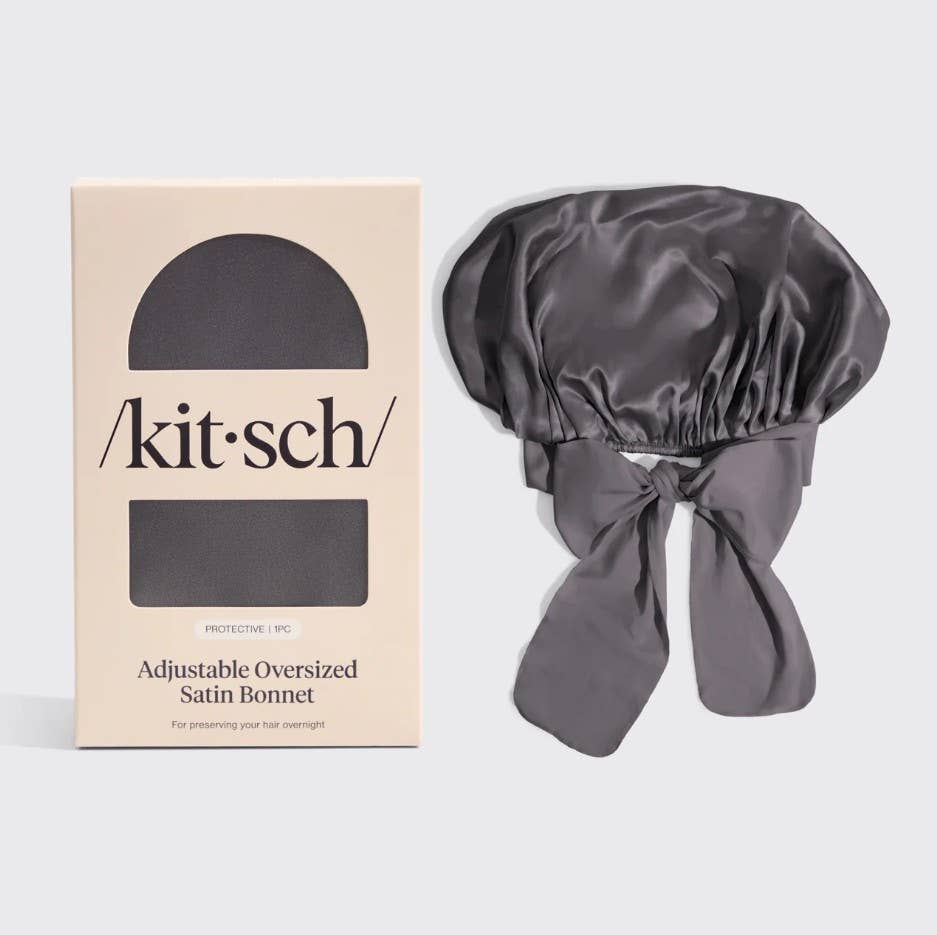 KITSCH Säädettävä  Satin Bonnet- Charcoal