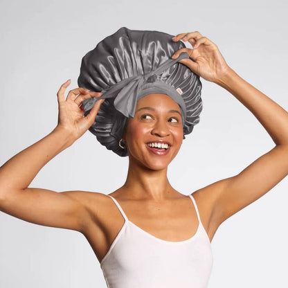KITSCH Säädettävä  Satin Bonnet- Charcoal